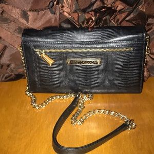 REBECCA MINKOFF Wallet on a Chain Black EUC